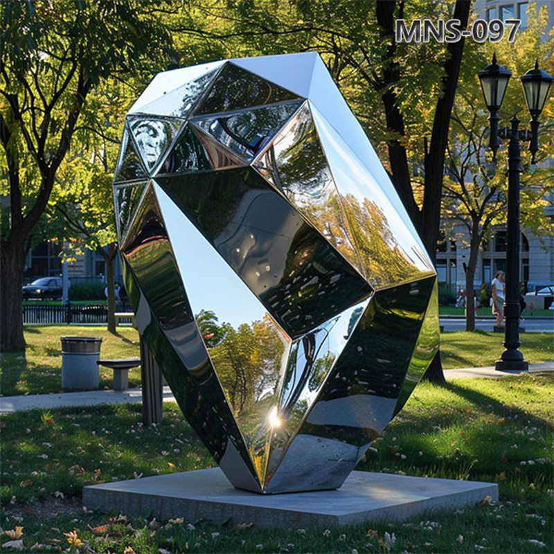 Stainless Steel Geometric Abstract Sculpture for Lawn MNS-097