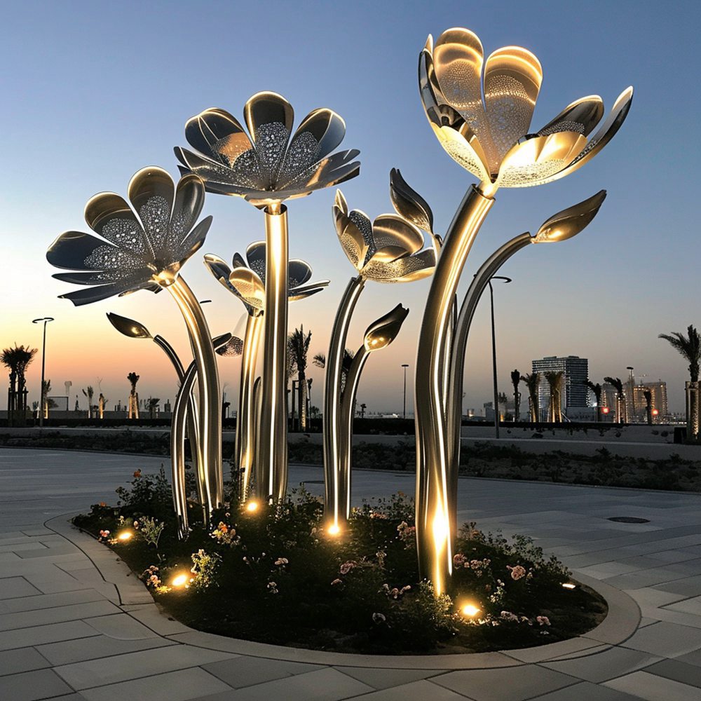 giant metal flower tree sculpture (2)