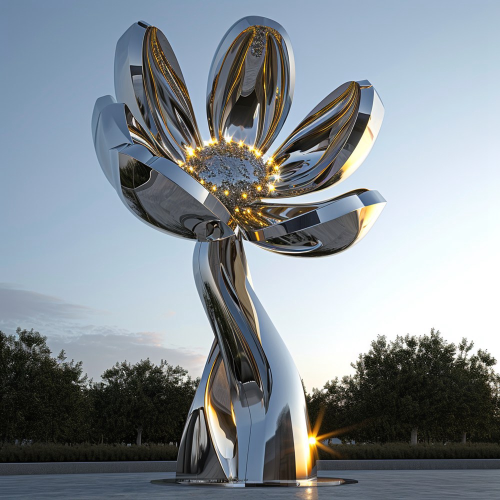 giant metal flower tree sculpture (4)