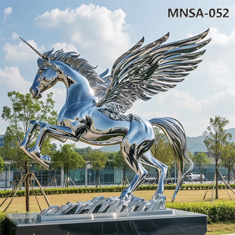 Mirror Stainless Steel Outdoor Metal Horse Art MNSA–052