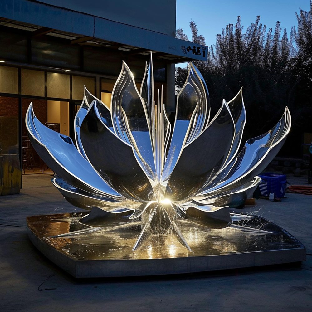 metal lotus sculpture (2)