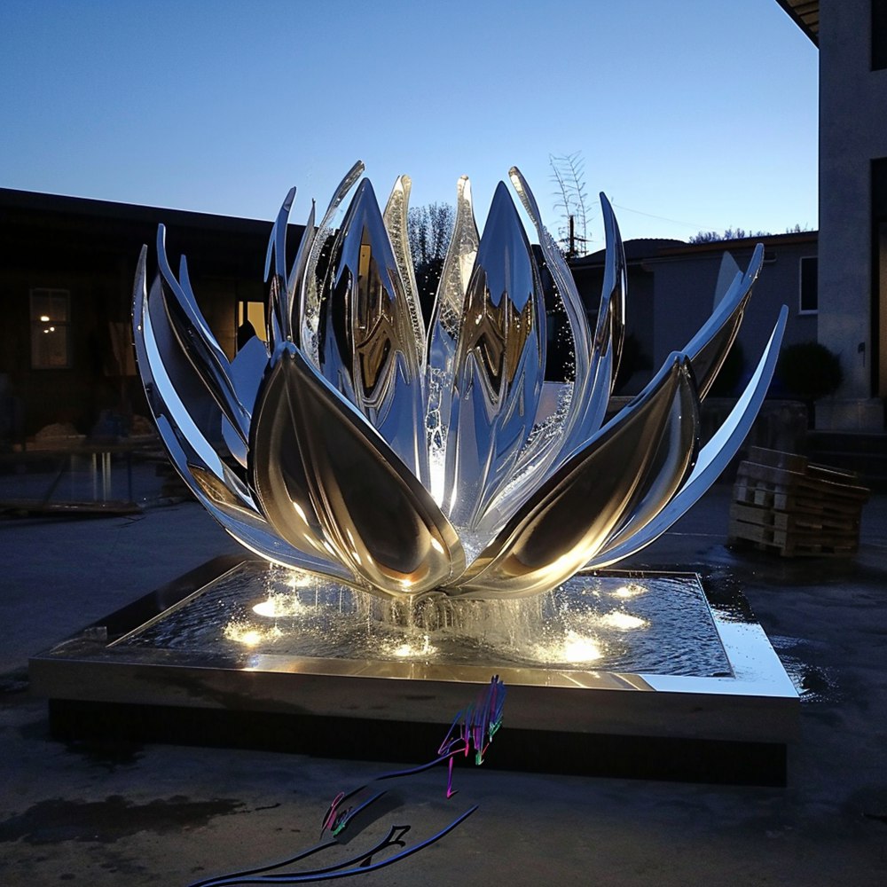 metal lotus sculpture (3)