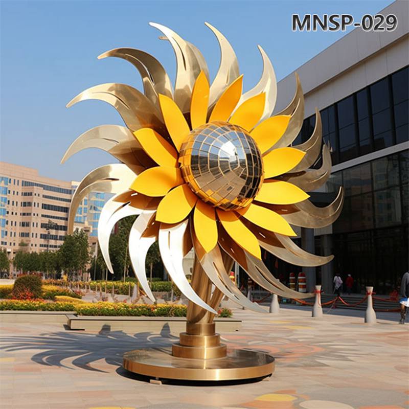 Outdoor Large Metal Sunflower Sculpture Manufacturer MNSP-029