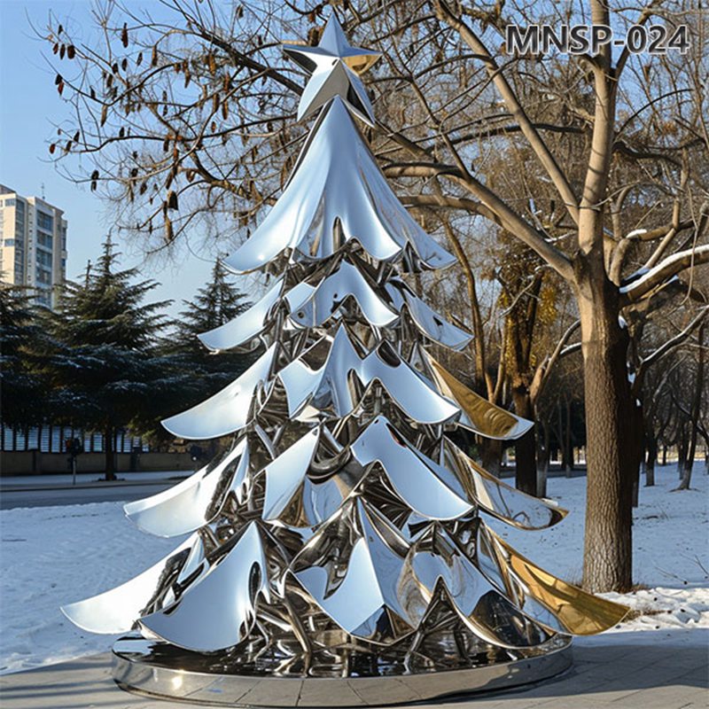 Stainless Steel Christmas Outdoor Tree Sculpture Supplier MNSP-024