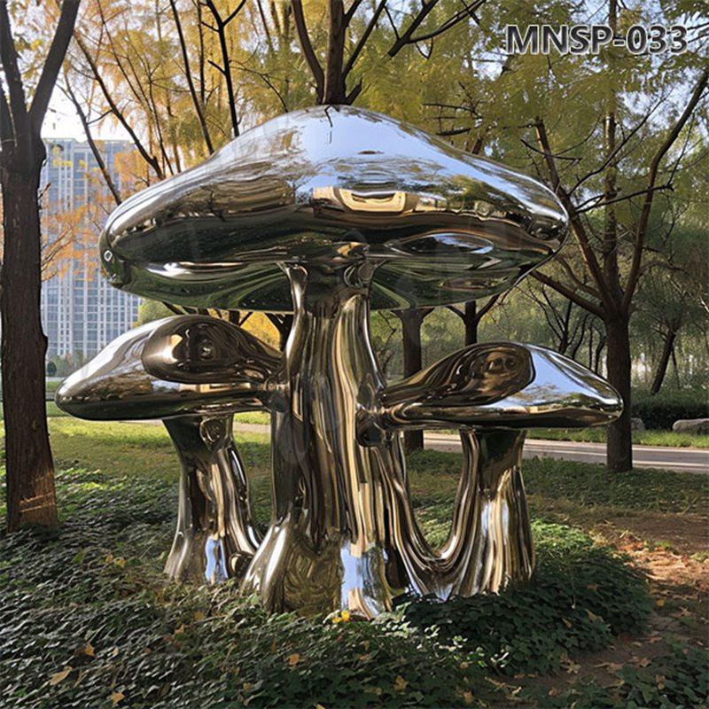 Mirror Metal Mushroom Sculpture for Garden MNSP-033
