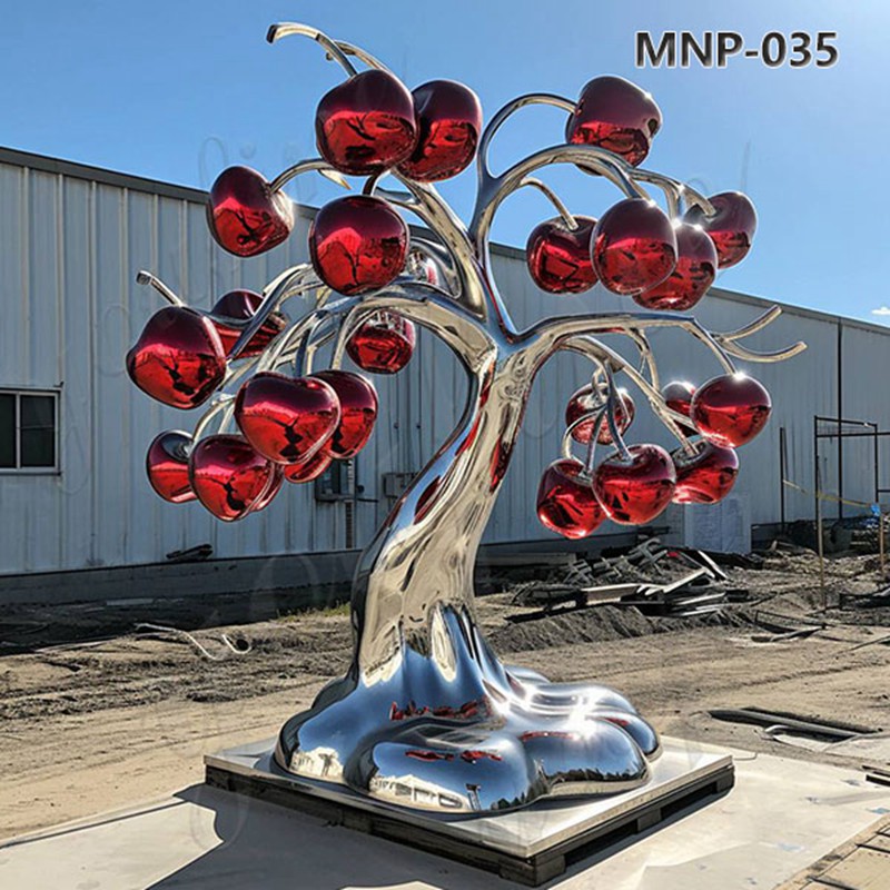 Outdoor Stainless Steel Large Cherry Sculpture for Sale MNSP-035