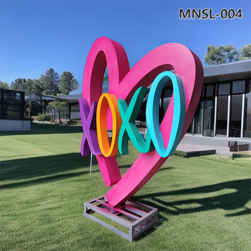Colorful Garden Metal Heart Sculpture for Sale MNSL-004