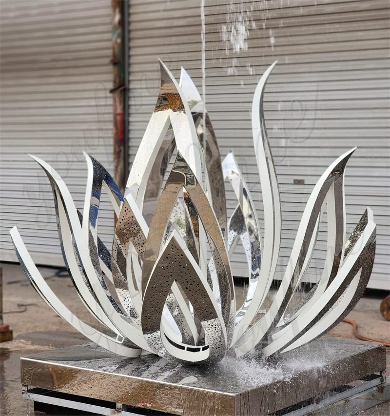 stainless steel lotus sculpture (1)