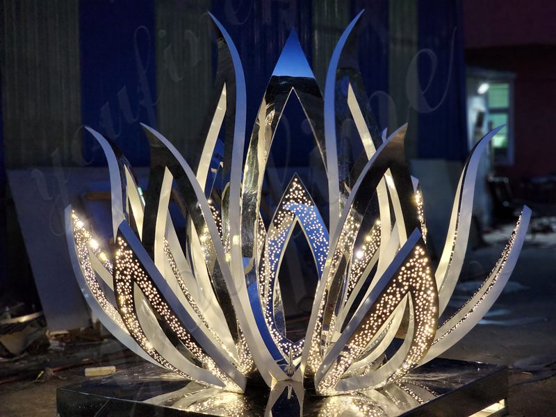 stainless steel lotus sculpture (2)