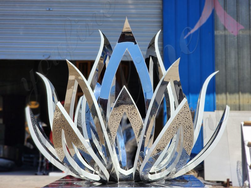 stainless steel lotus sculpture (3)