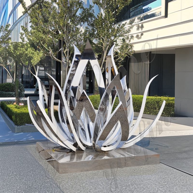 stainless steel lotus sculpture (4)