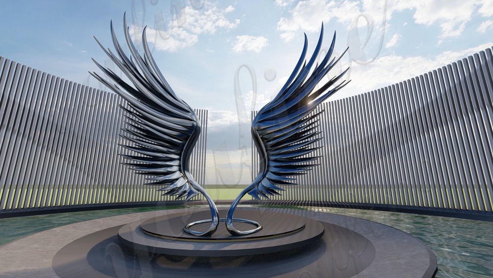 stainless steel wing sculpture (3)