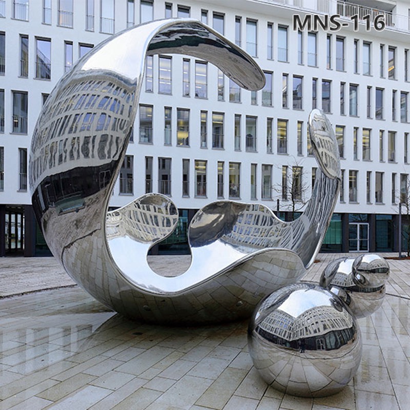 Mirror Large Metal Ball Sculpture MNS-116