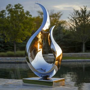 stainless steel flame sculpture (2)