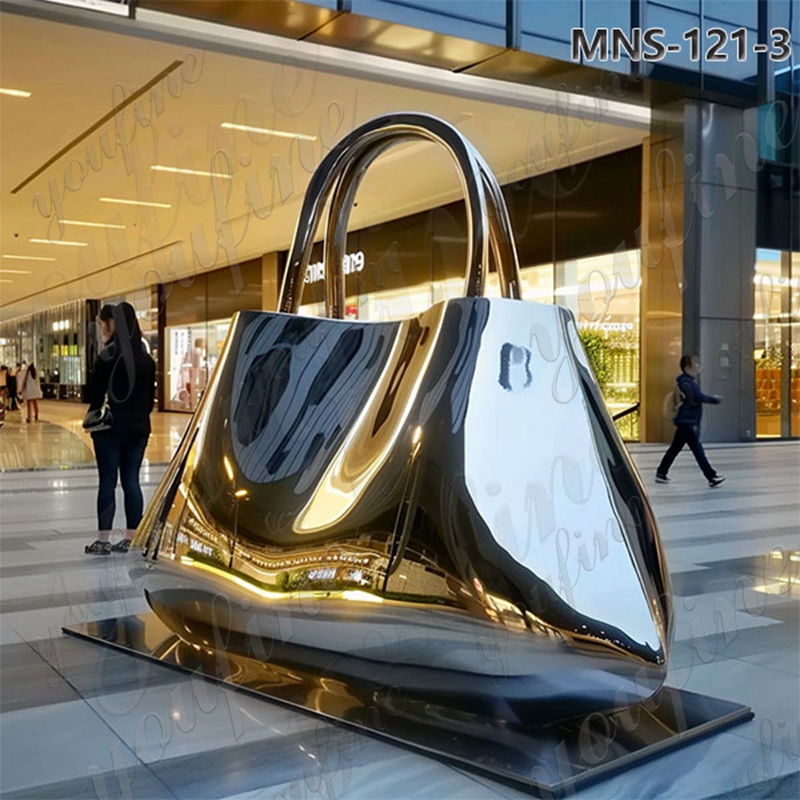 Mirror Polished Stainless Steel Handbag Sculpture Decor MNS-121