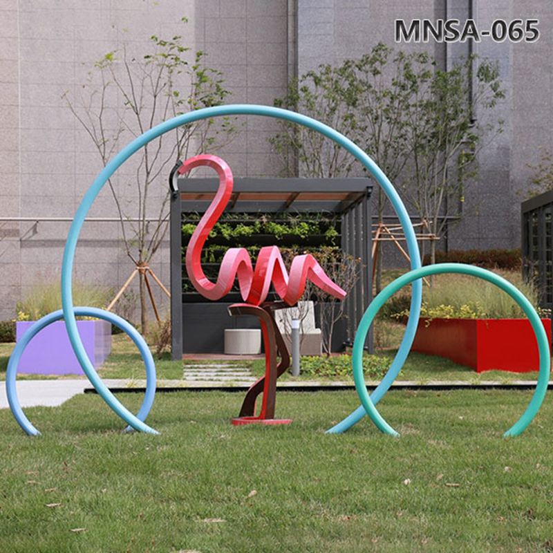 Pink Metal Flamingo Outdoor Decor MNSA–065