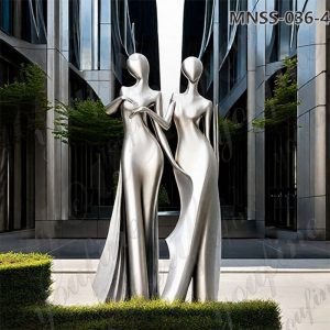 modern stainless steel woman sculpture (4)