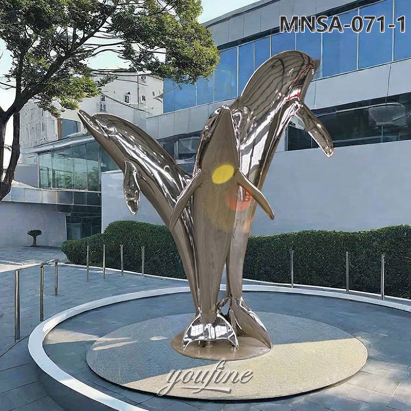 Metal Outdoor Dolphin Sculpture MNSA–071