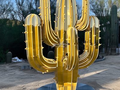 Exploring Modern Stainless Steel Large Cactus Sculpture