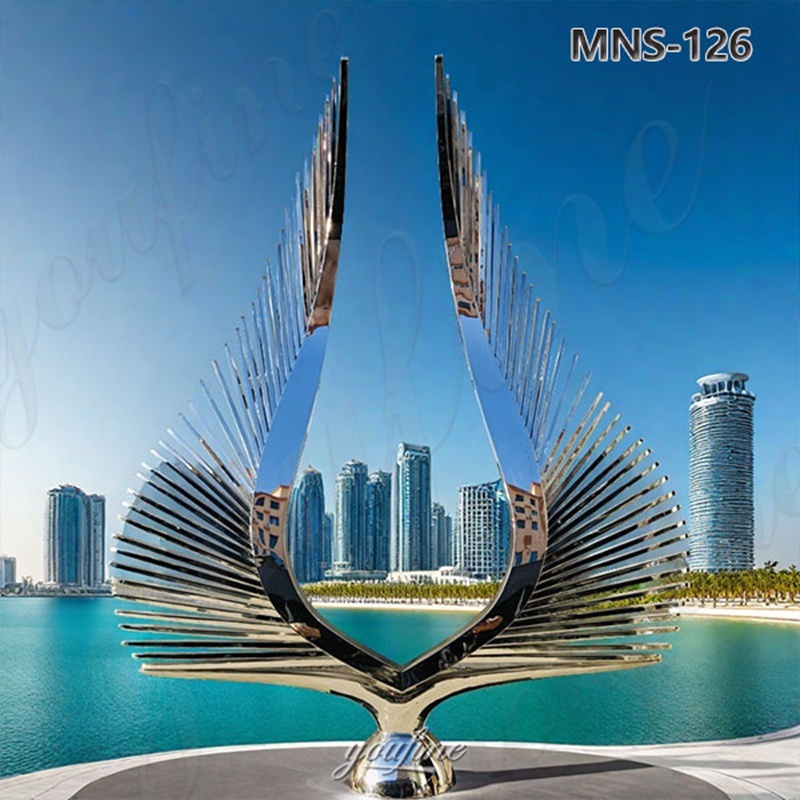 Stainless Steel Abstract Wing Sculpture MNS–126