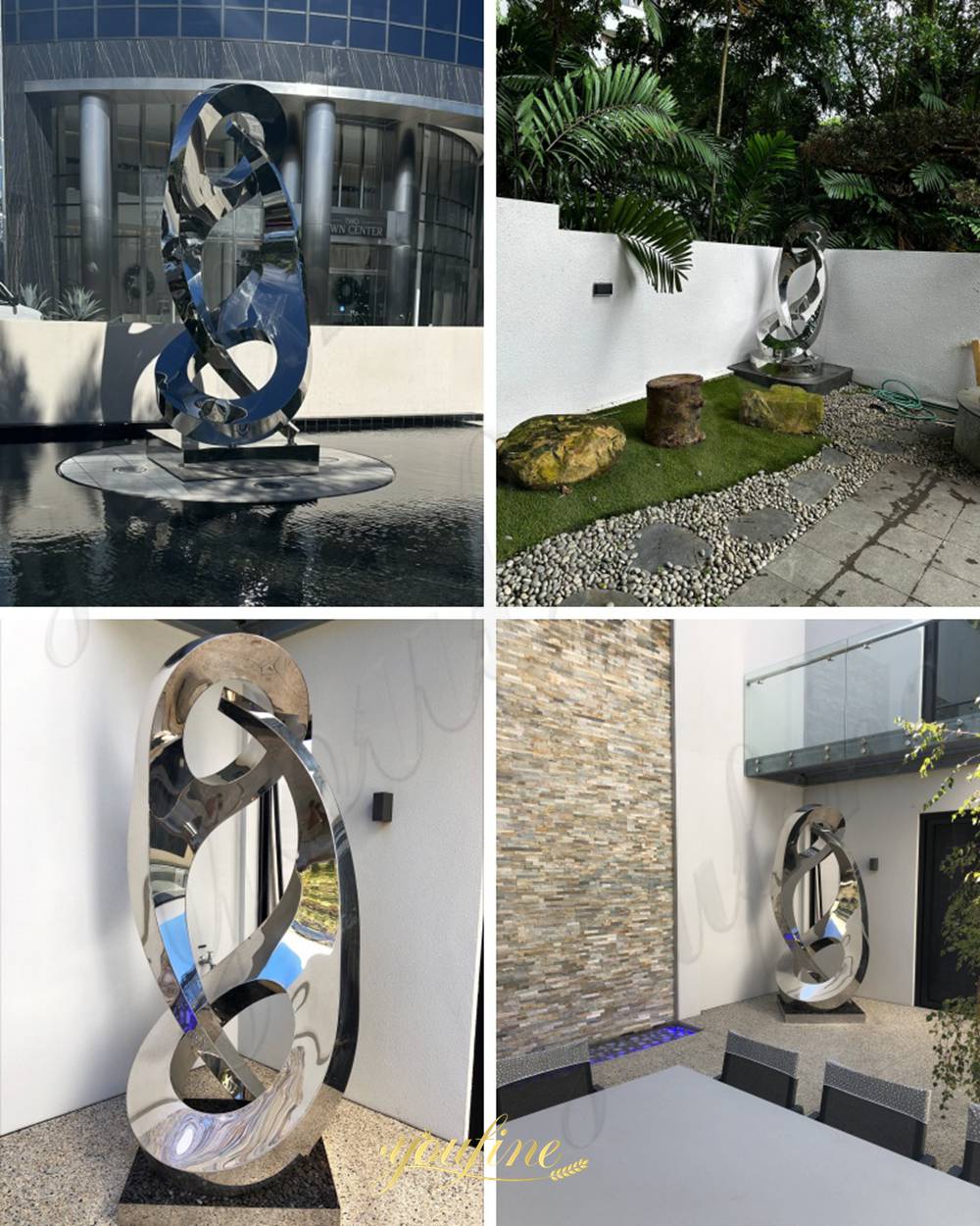 different feedback of yinyang sculpture