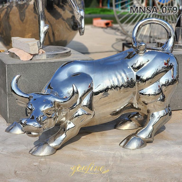 large metal bull sculpture