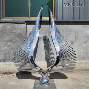 metal abstract wing sculpture