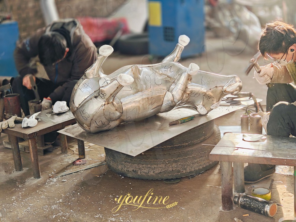 metal bull sculpture process