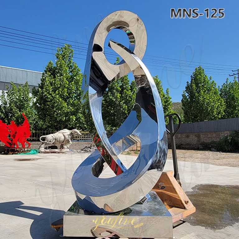 mirror polished yin yang sculpture