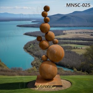 corten steel ball for outdoor