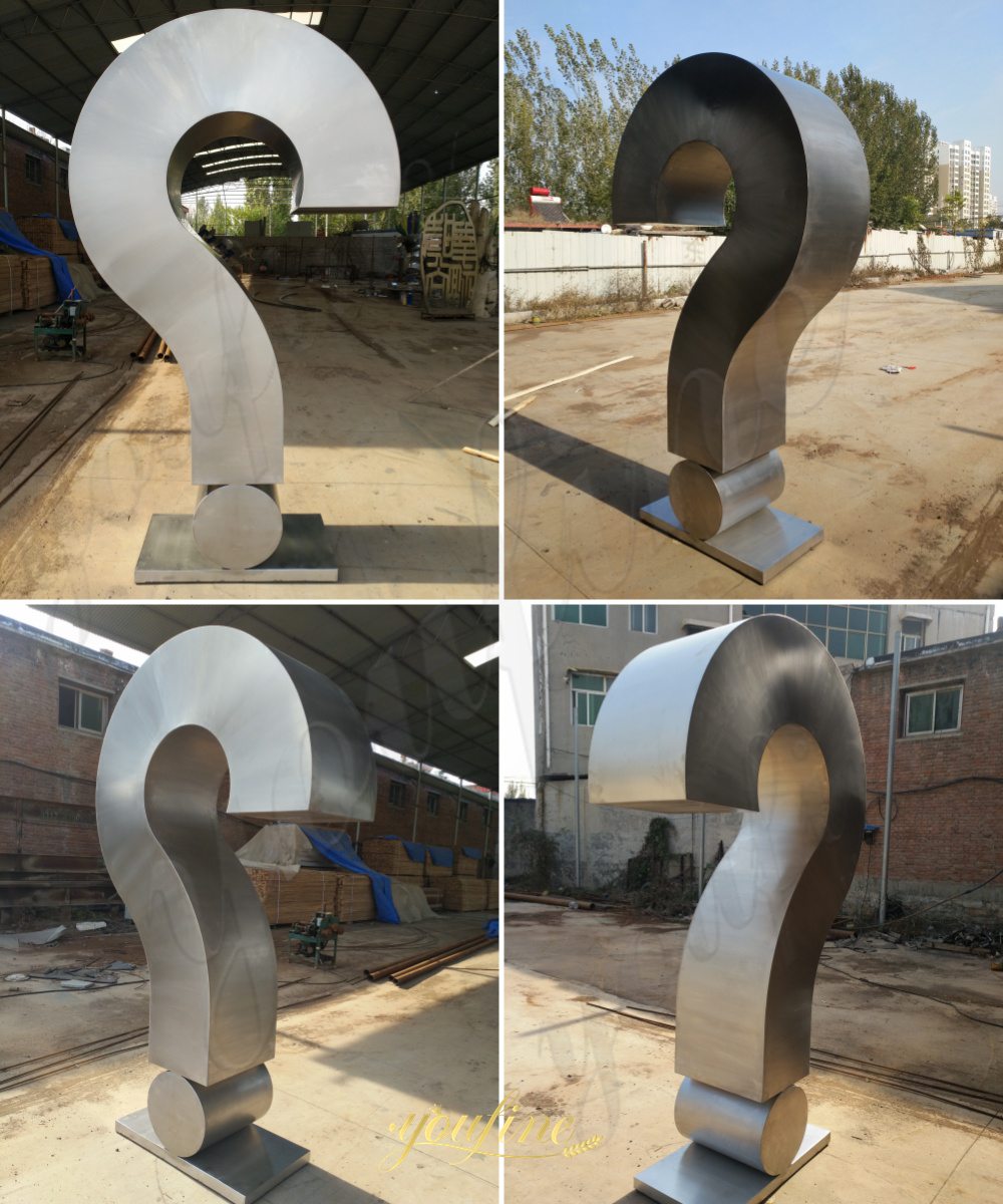 different angle of question mark sculpture