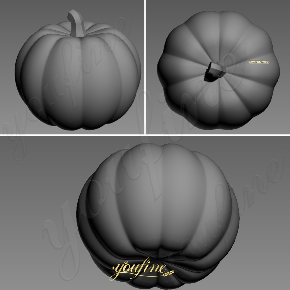 giant pumpkin sculpture 3D drawing