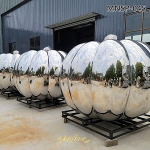 giant stainless steel pumpkin sculpture