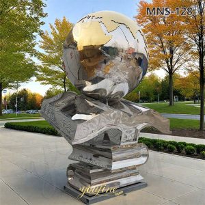 large metal globe sculpture