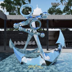 large metal outdoor anchor statue
