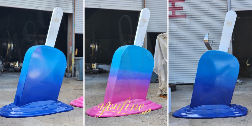metal melting Ice cream sculptures