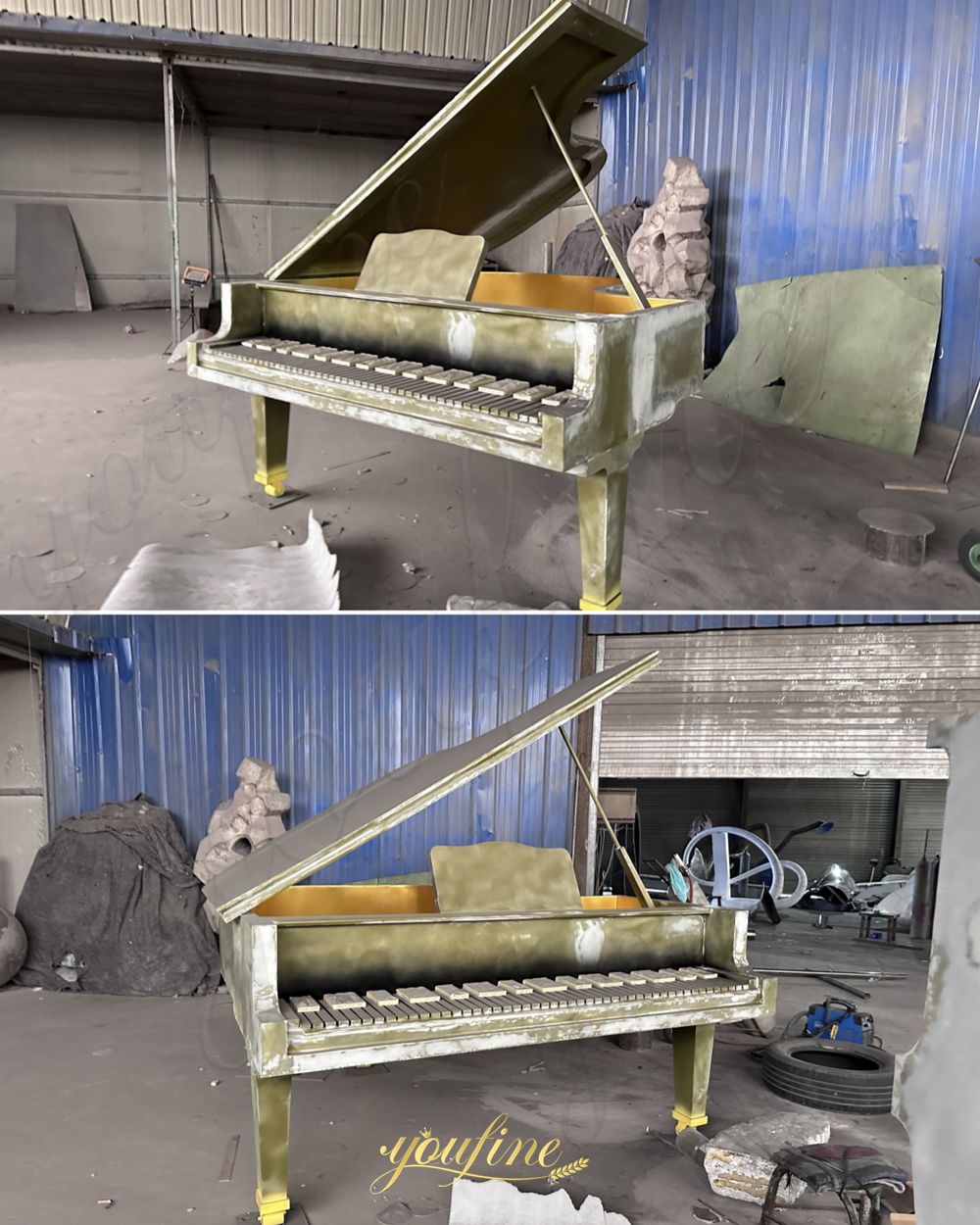 piano sculpture process