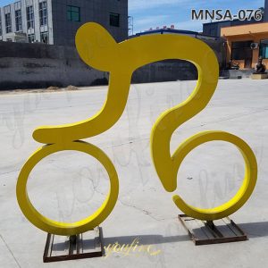 stainless steel cycling sculpture