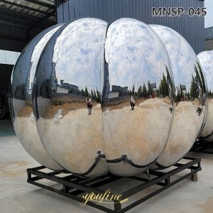 stainless steel giant pumpkin sculpture