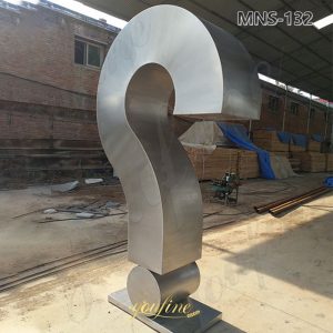 stainless steell question mark sculpture