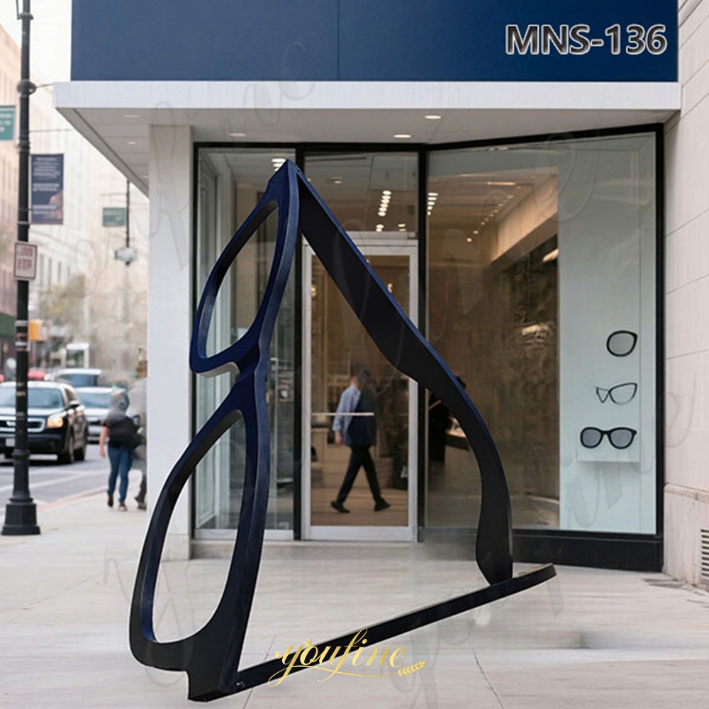 Large Stainless Steel Glasses Sculpture