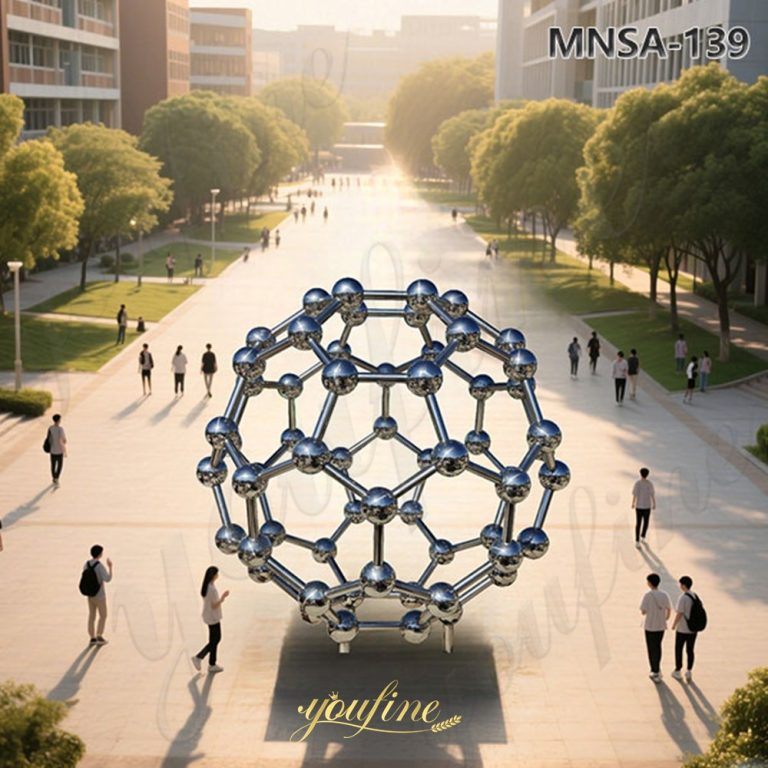 large metal molecular sculpture