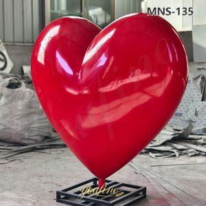 large metal red heart sculpture