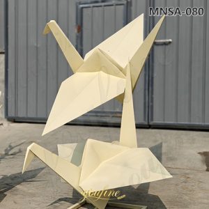 large paper crane sculpture