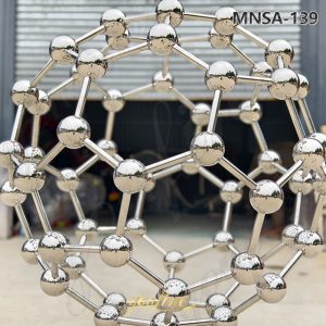 large steel molecular sculpture
