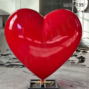 metal red heart sculpture