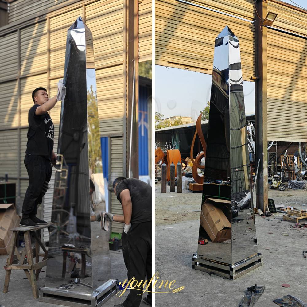 obelisk sculpture in factory