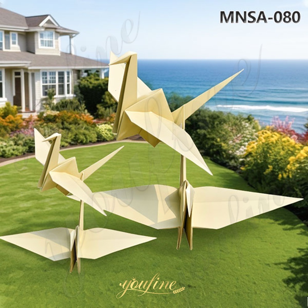 Stainless Steel Paper Crane Sculpture
