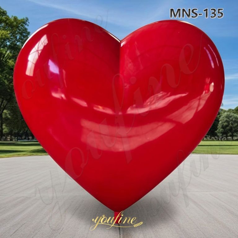 red heart sculpture