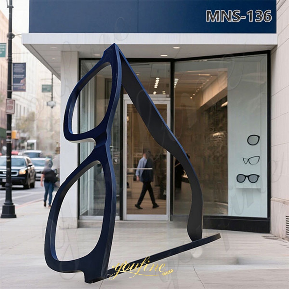 Large Stainless Steel Glasses Sculpture